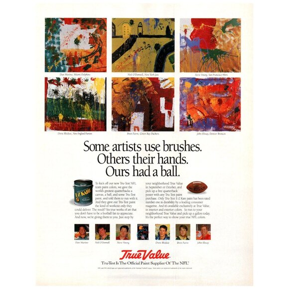 1996 True Value Hardware Stores Vintage Print Ad Dan Marino Steve Young Wall Art - Picture 1 of 2